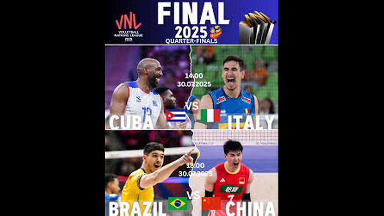 วอลเลย์บอลชายเนชันส์ลีก รอบก่อนรองชนะเลิศ อิตาลี พบ คิวบา