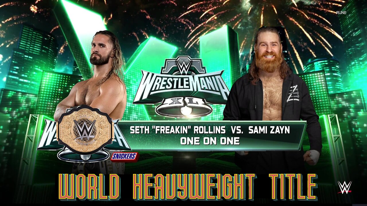 WWE 2k25 Seth Rollins vs Sami Zyan - WorldHeavyweightTitle