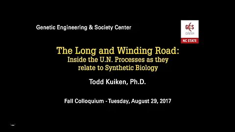 Todd Kuiken Presentation On SynBio and the UN Convention on Biological Diversity, Colloquium