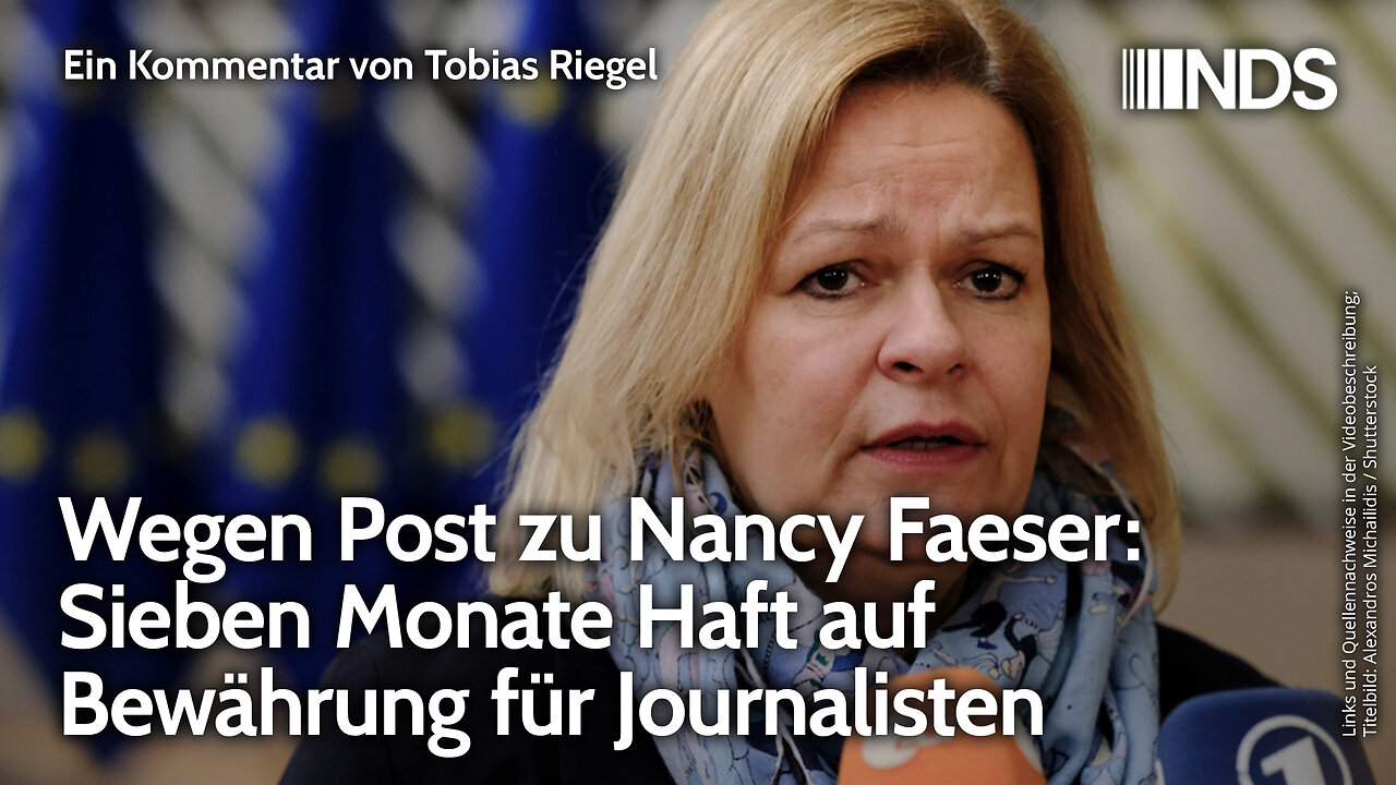 Wegen Post zu Nancy Faeser: Sieben Monate Haft auf Bewährung für Journalisten | Tobias Riegel | NDS