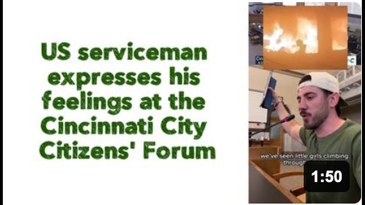 US serviceman expresses his feelings at the Cincinnati City Citizens' Forum
