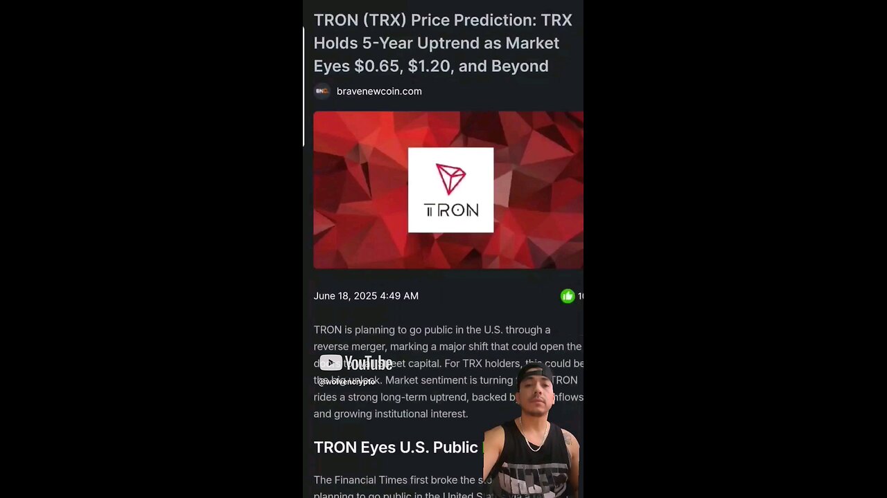 Tron Trx Crypto token Big news 2025 !