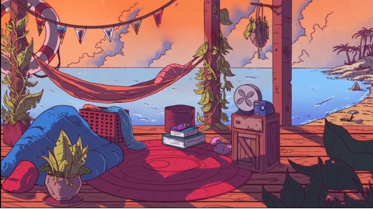 lofi chill beats — rainy beach vibes for relaxation, study & sleep 🌧️🏖️