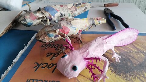 Cómo hacer un AJOLOTE de papel maché EN VIVO