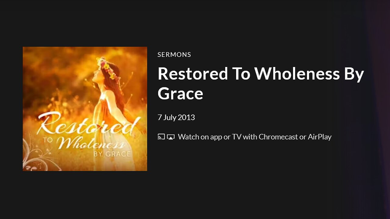 Restored to Wholeness by Grace - Joseph Prince