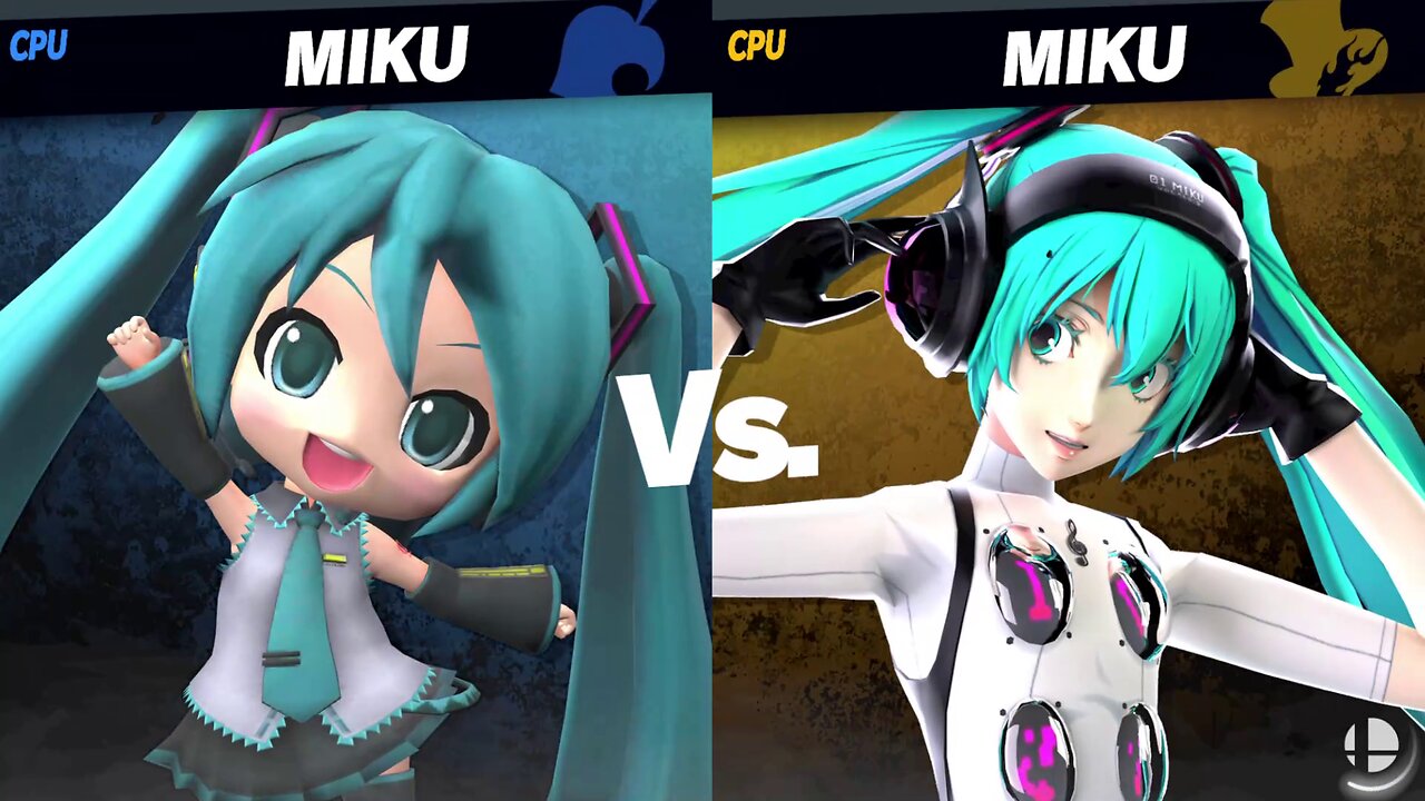 Mirai Miku (Isabelle) vs Persona Miku (Joker) [Chaos Kid SSBU Member Request]