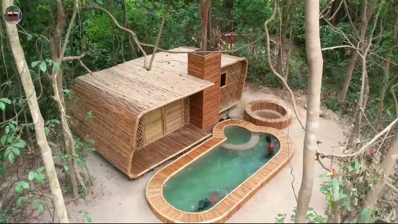 Building Loving House in Deep forest with Swimming Pool by Primitive
