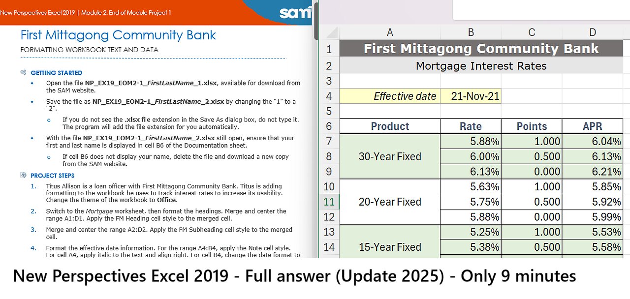 New Perspectives Excel 2019 | Module 2: End of Module Project 1 | First Mittagong Community Bank