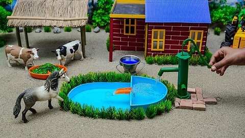 DIY how to make cow shed | house of animals | horse house – cow shed | mini hand pump |woodwork
