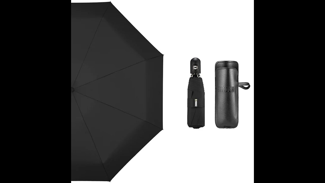 Portable Auto Open _ Close Windproof Umbrella with 12 Ribs, 5-Fold & Ergonomic Handle