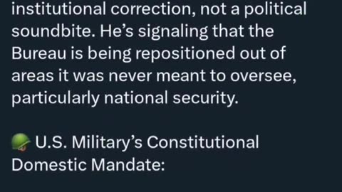 INTEL DROP-The Real Meaning Behind Trump's "Back to the Basics" Statement on the FBI