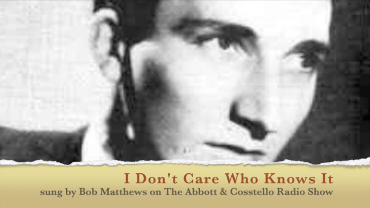 I Don't Care Who Knows It