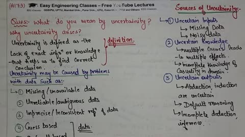 L11_ Uncertainty in Artificial Intelligence _ Sources of Uncertainty _ AI Lectures in Hindi