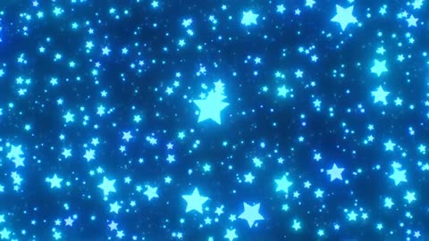 Night Bed Time Glowing Blue Star Shapes Slowly Falling Down In Space 4K VJ Loop Motion Background