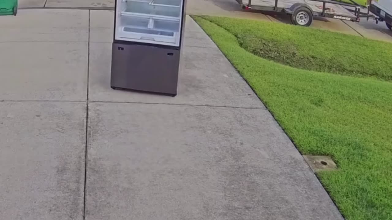 Ghost Fridge Drifts Up Driveway