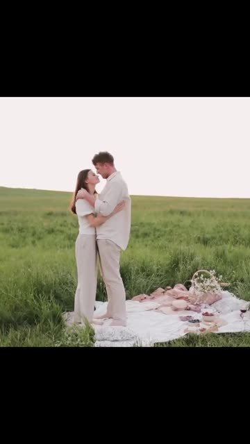 Couple Having Sweet Moments Together at Picnic