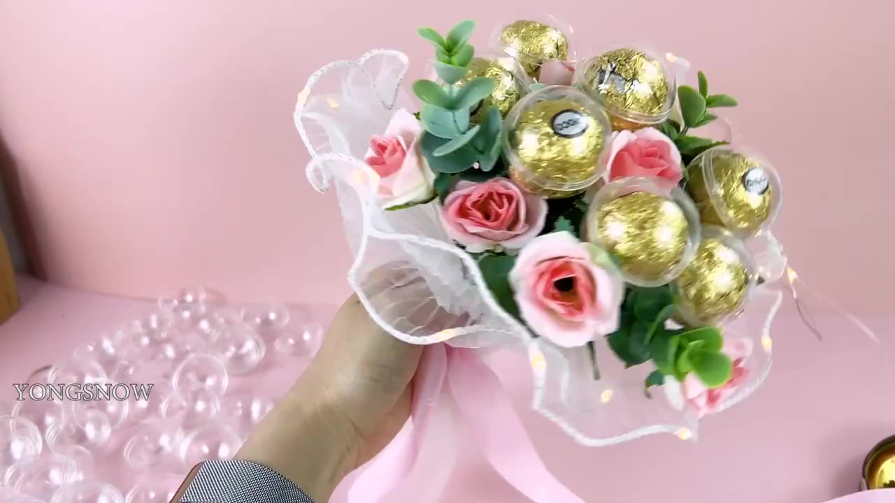 DIY Candy Chocolate Ball Holder Case Bouquet
