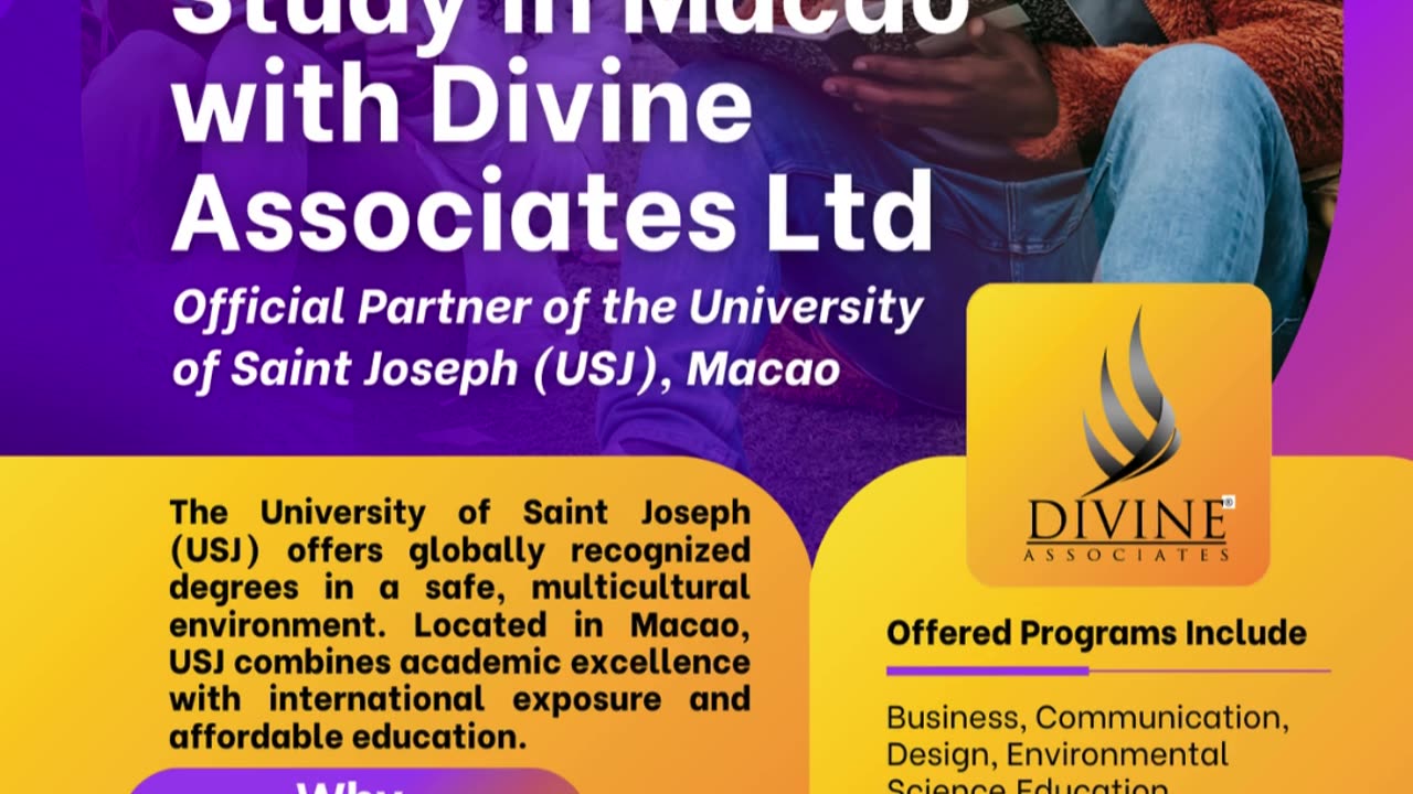 Unlock Your Future: Study in Macao with USJ and Divine Associates Ltd.