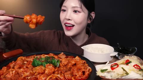 Spicy Beef Intestine & Braised Chicken Stew Mukbang ASMR