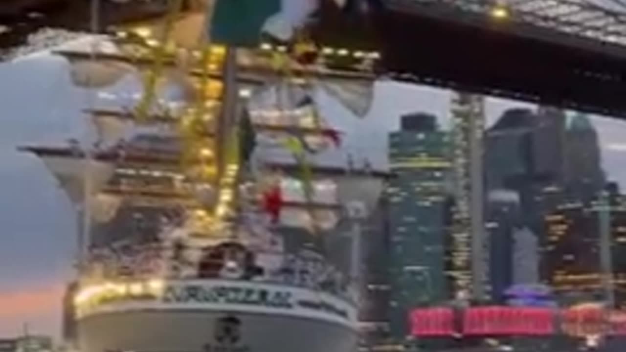 RETARD MEXICAN SHIP CRASHES INTO THE BROOKLYN BRIDGE WITH SANDNIGGER MUZZIES ALL OVER THE PLACE
