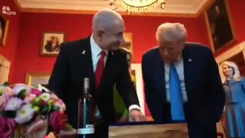 Netanyahu gifts Trump a mezuzah, a Jewish talisman, in the shape of a US B-2 BOMBER