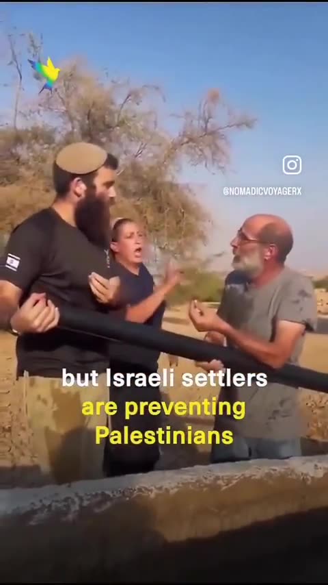 Jew settlers (Land and home thieves) deny water to Palestinians