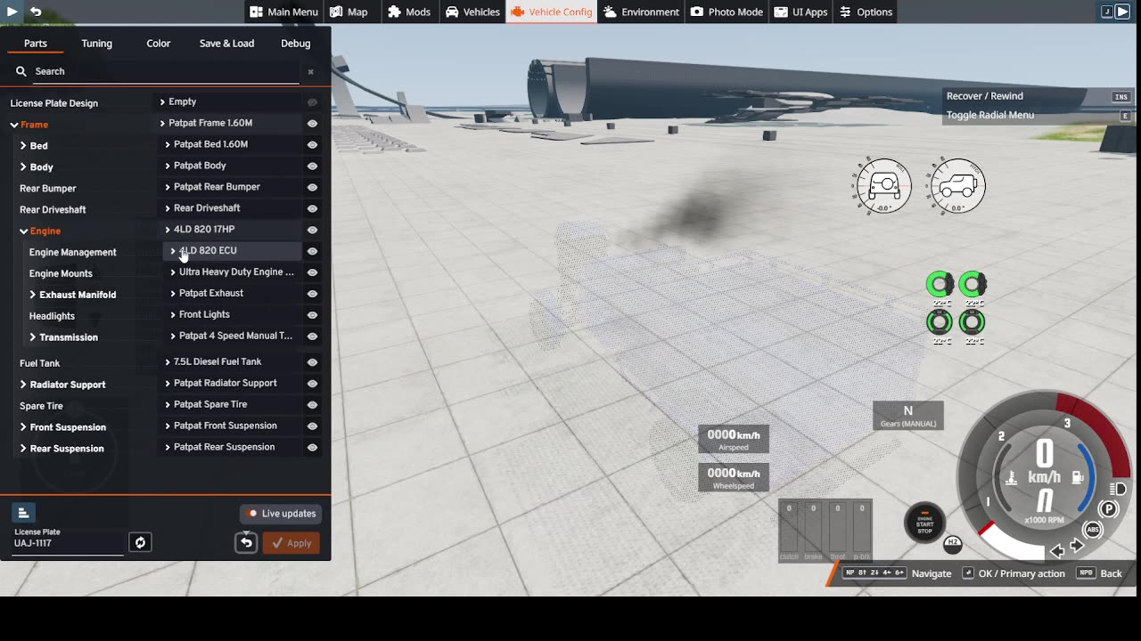 Testing the New tractor on Beam NG