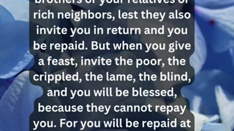 Journey of faith and spiritual growth Luke 14:12-14 Daily Bible Verse