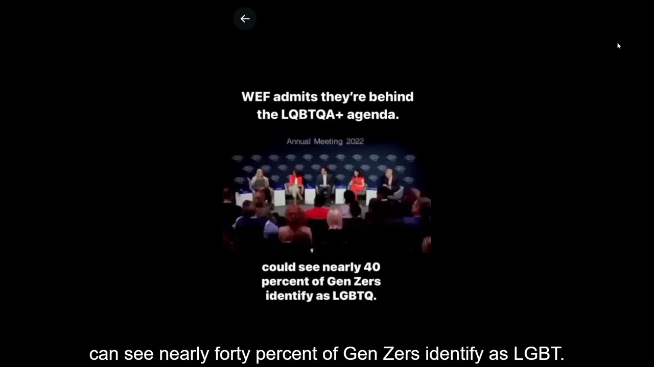 WEF Panelist Describing How They Push LGBTQ+ Garbage on Impressionable Minds