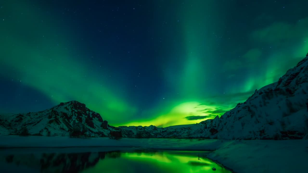 Aurora Borealis northern lights snow