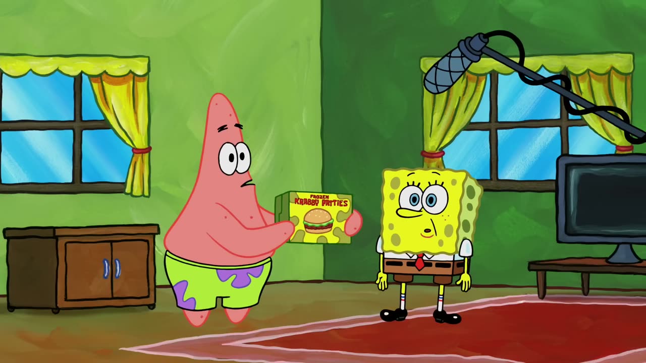 Patrick & SpongeBob Shoot a Frozen Krabby Patty Commercial