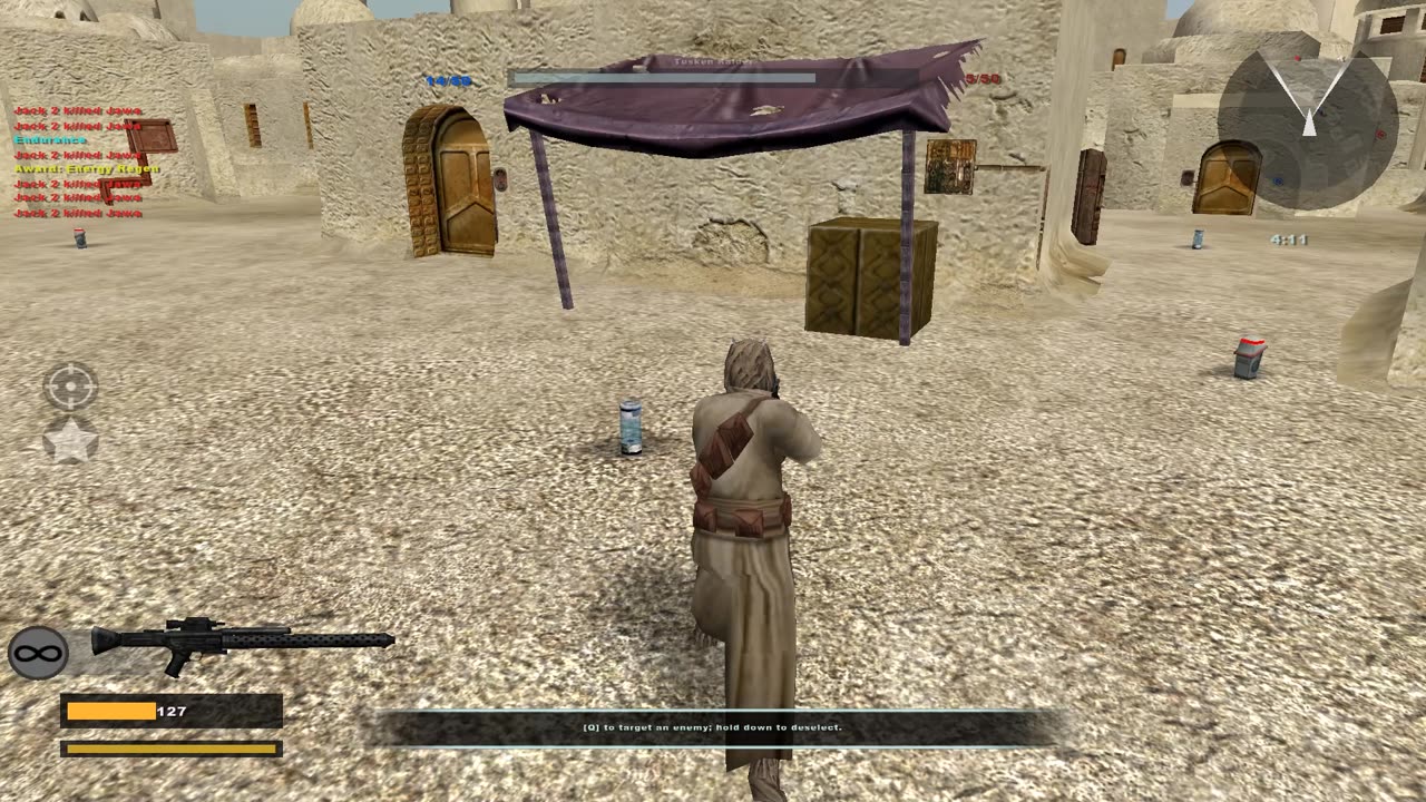 Star Wars Battlefront II 2005: Instant Action Hunt Mos Eisley Tusken Raiders Gameplay