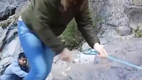Dumbass in the waterfall