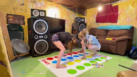playing twister with my sister