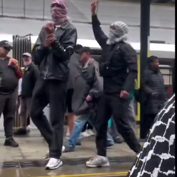 Pro-Hamas crowd in Manchester is celebrating the Bondi Beach Hanukkah massacre.