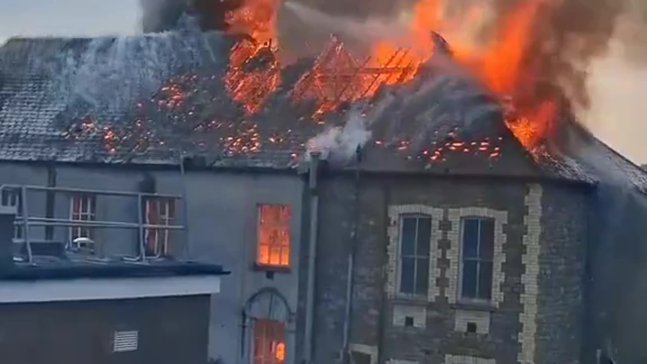 Devastating scenes as yet another European church is set on fire.