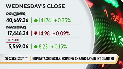 Why did stocks rise after GDP data showed the U.S. economy shrank?