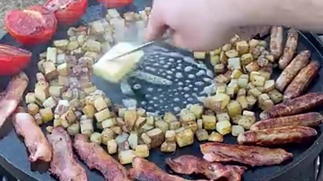 Shocking: Breakfast Fry Up | Over The Fire Cooking by Derek Wolf