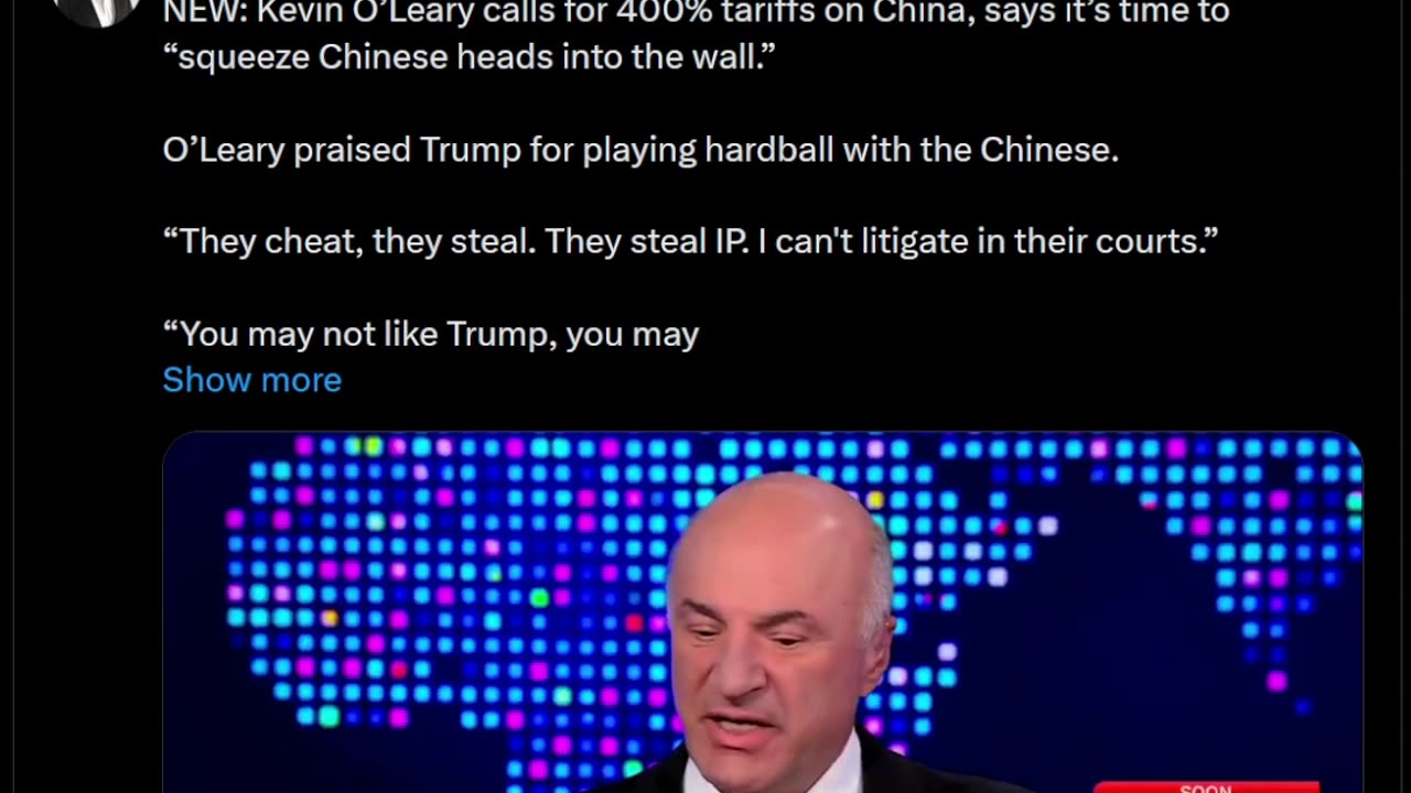 Mr. Wonderful/Kevin O’Leary Calls for 400% Tariffs on China: Will It Force a Trade Deal?