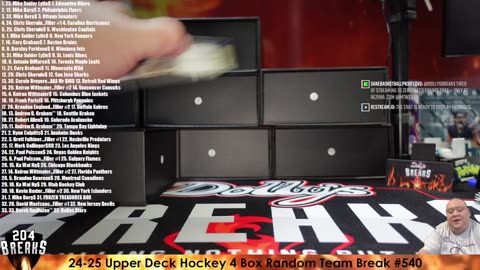 **24-25 Upper Deck Hockey 4 Box Random Team Break w/ FROZEN TREASURES BONUS #540** [AUG 24 2025]