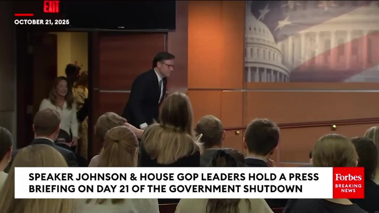 Speaker Johnson Lambasts Democrats As Government Shutdown Hits Day 21