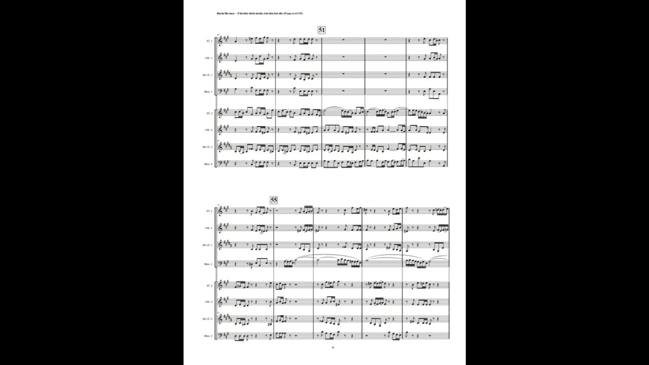 J.S. Bach – Motet: “Furchte dich nicht” (Double Woodwind Choir)