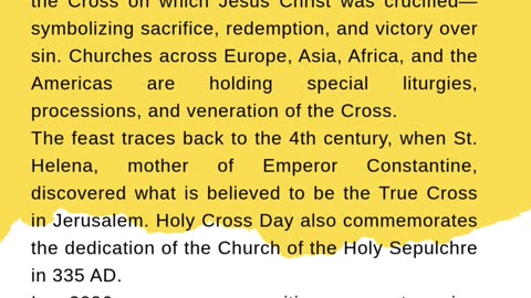 Holy Cross Day 2026 Global Christian Celebration September 14 News Update #usafestival