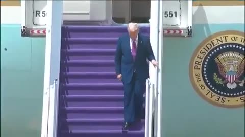 President Trump lands in Saudi Arabia.