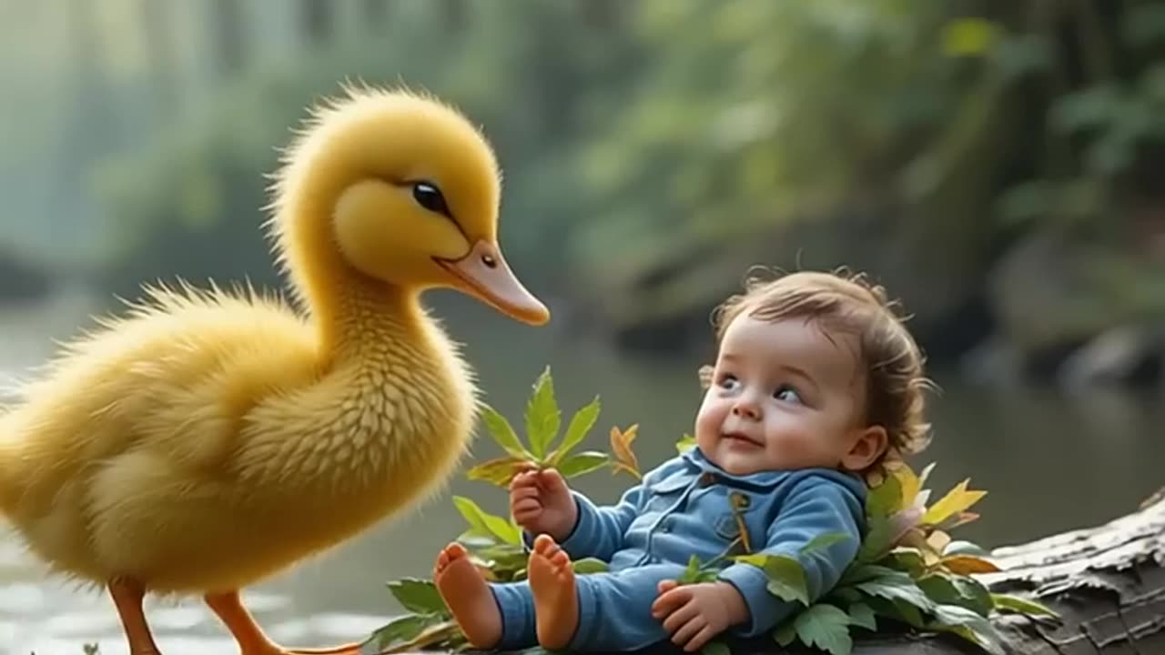 Duck saves the baby from shark.