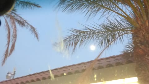 Close up on the hot desert moon on a hot desert night after a hot desert day in hot desert Borrego