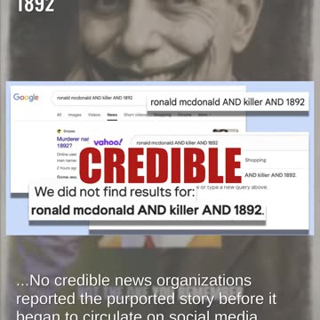 Fact Check: Video Does NOT Prove Ronald McDonald Killed Children In 1892