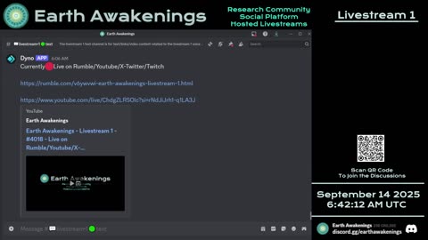 Earth Awakenings - Livestream 1 - #4018 - Live on Rumble/Youtube/X-Twitter/Twitch