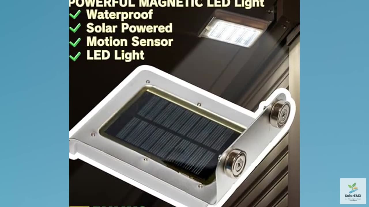 FUNKS Magnetic Solar Motion Sensor Light Magnet Solar Powered LED Security Light