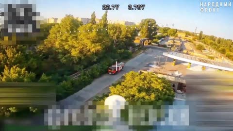 ⚠️🎥 Ukraine Russia War | Russian FPV Drone Attack on Ukrainian Firefighter Truck in Kherson | RCF